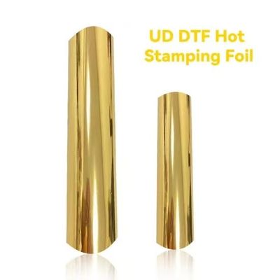 calidad  Flexible AB UV DTF Gold Film Printing Material Cold Peel Transfer Pet Film fábrica