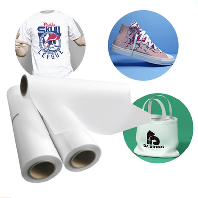 Rollo de película de transferencia DTF 60cm*100m de doble cara transparente mate Pretratamiento de PET Papel de transferencia de calor Peeling frío y caliente