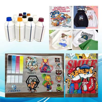 CMYKW 5 colores Tinta de pigmento DTF a base de agua 1000ML para la impresora XP600 I1600 I3200