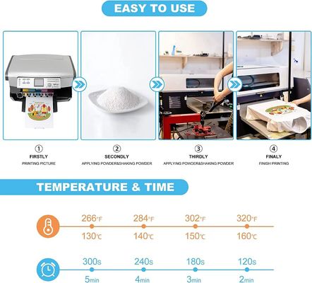 Materiales de impresión DTF blanco Resistencia al calor DTF Pólvora adhesiva de fusión en caliente para tejidos