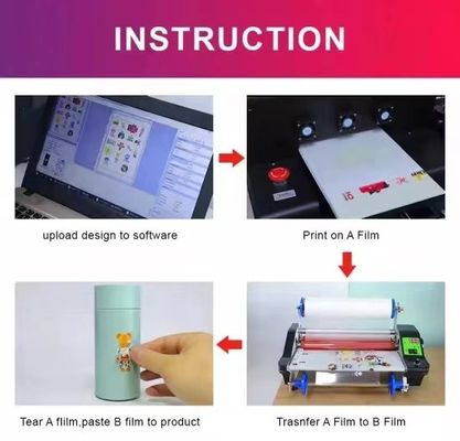 Impresora de pegatinas de película UV DTF para recipientes de tarjetas
