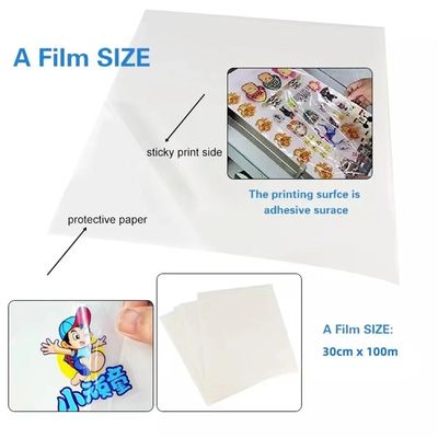 Película de impresión de transferencia en frío de polímero A y B Película UV DTF Película de pegatinas PET de 30 cm