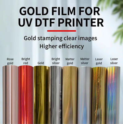 30cm UV DTF Estampado en caliente Película holográfica HTV película de transferencia de calor oro plata para superficie dura