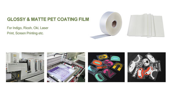 Película de impresión PET offset a base de tinta a base de agua de 48*64cm Resistencia química Película de liberación de PET de 75mic