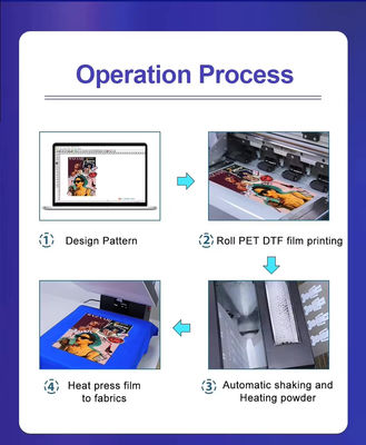 Impresora DTF 6Pass de 4 m/h con mezclador de polvo y software principal 6.1