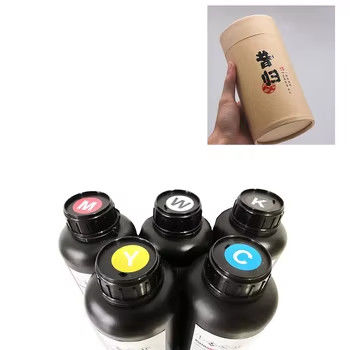 CMYKW + Vanish 500ml LED Digital UV Curing Impresión de tinta para la impresión de resolución aguda