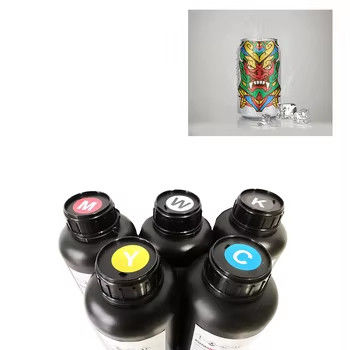 Tinta UV CMYK+V para cabeza de impresora Epson dx7/dx5/dx4 1L uso para cuero de caja de teléfono