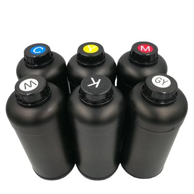CMYKW + Vanish 500ml LED Digital UV Curing Impresión de tinta para la impresión de resolución aguda