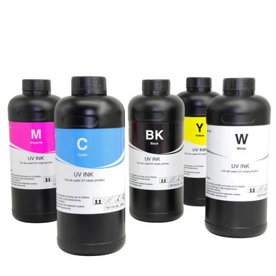 Tinta UV dura y blanda CMYKW Color para XP600 TX800 Dx5 Dx7 Cabeza de impresión 500ML