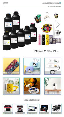 Tinta UV dura y blanda CMYKW Color para XP600 TX800 Dx5 Dx7 Cabeza de impresión 500ML