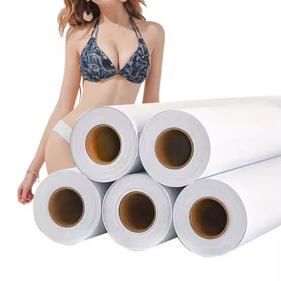 56 pulgadas*100m Rollo de papel de sublimación de estiramiento Blanco 42gm Para impresión profesional de tejidos