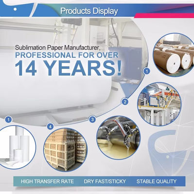 Impresión digital 47 pulgadas 100 gramos papel de sublimación de rollo a rollo para impresora de sublimación de gran formato