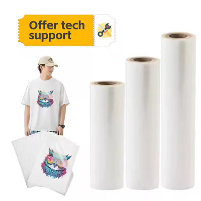 Película DTF de 60 cm de desgarro frío/caliente/instante con temperatura de transferencia de 130-150 grados Celsius
