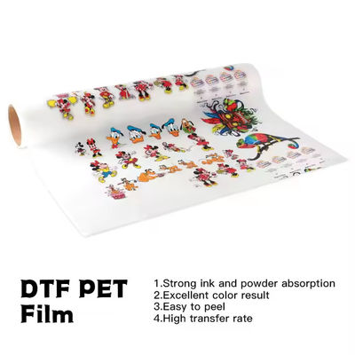 Película de transferencia DTF 30CM x 100M 75U Compatible con CMYK + Tinta blanca para impresión de ropa
