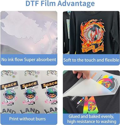 Película de transferencia DTF 30CM x 100M 75U Compatible con CMYK + Tinta blanca para impresión de ropa